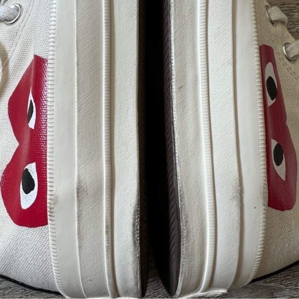 Converse x Comme des Garcons PLAY Chuck 70 High Top Heart Sneakers 6M 8W - Picture 15 of 16